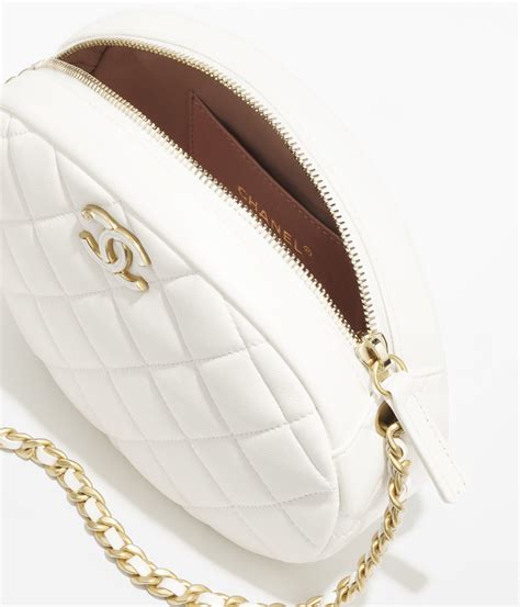 Vanity case, Lambskin & lacquered metal, white — Fashion